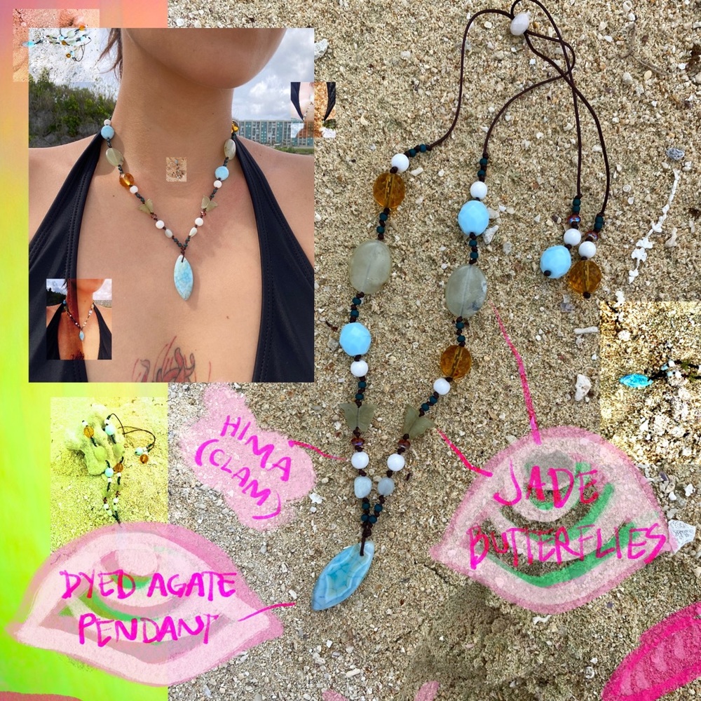 Handmade adjustable necklace by me!! Water resistant!